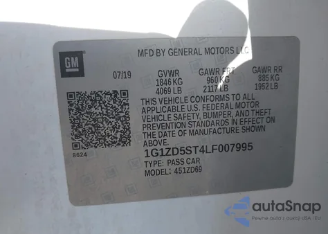 2020 Chevrolet Malibu Fwd Lt from USA, damaged, VIN 1G1ZD5ST4LF007995